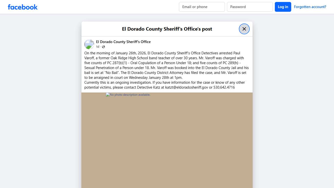 On the morning of... - El Dorado County Sheriff's Office Facebook