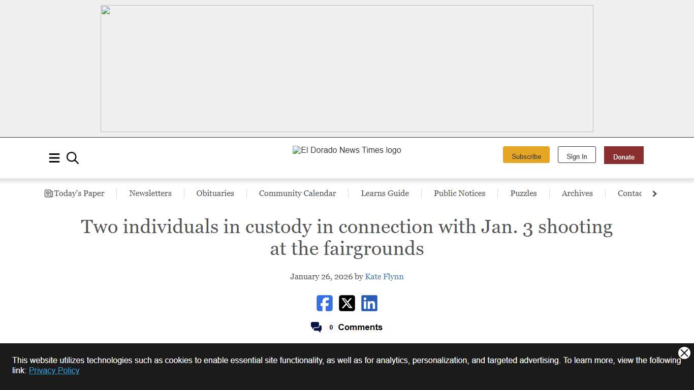 Two individuals in custody in connection with Jan. 3 shooting at the fairgrounds El Dorado News